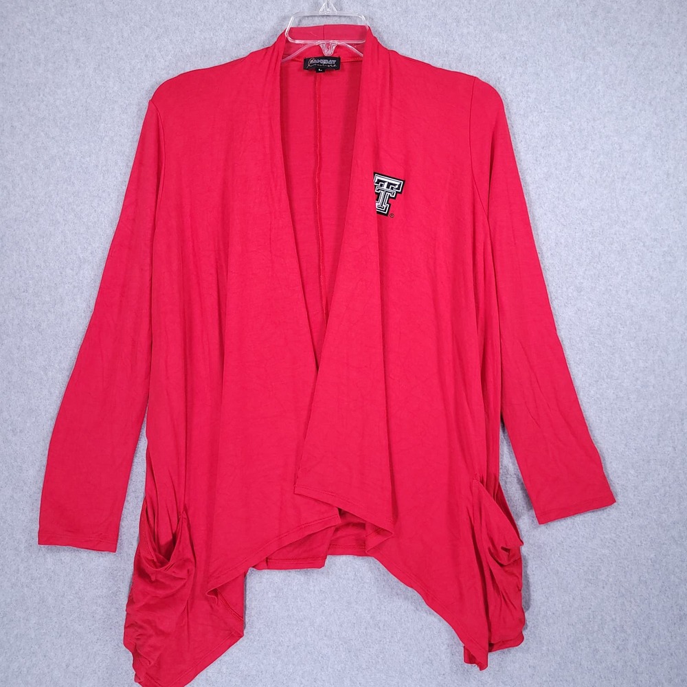 Texas Tech University Cardigan Womens Large Red Raiders Open Gameday Couture